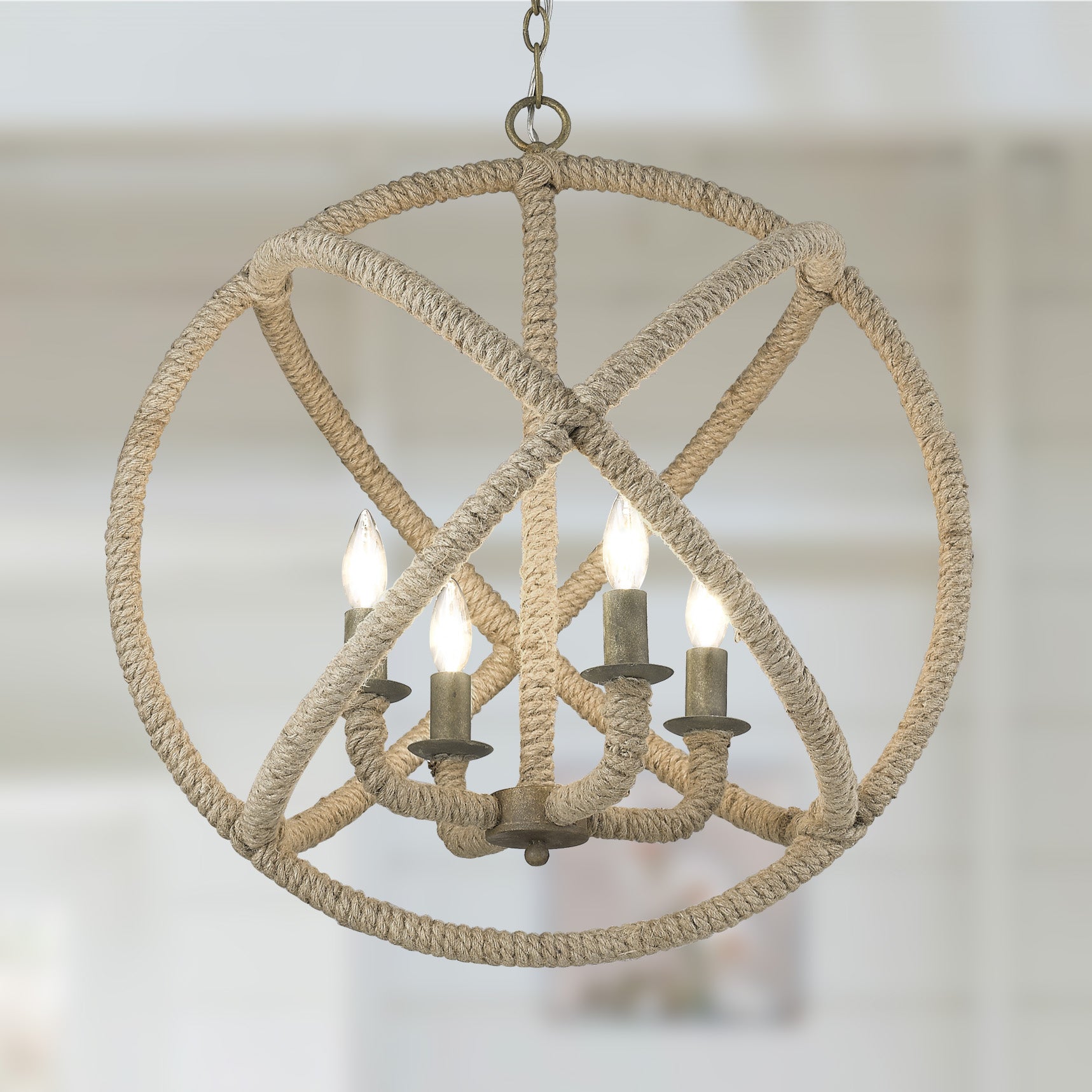 Marina 4-light Chandelier in Burnished Chestnut