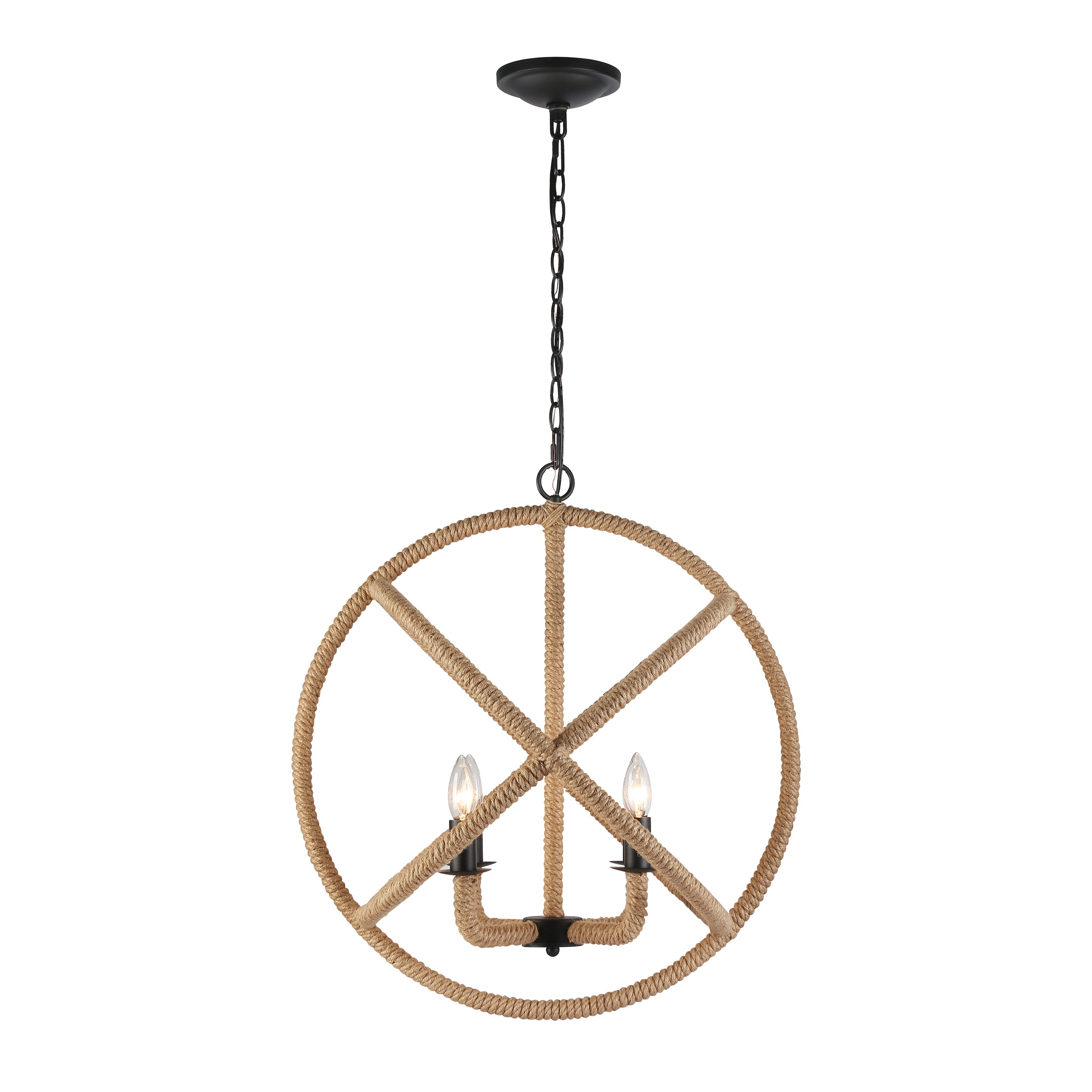 Marina 4-light Chandelier in Natural Black