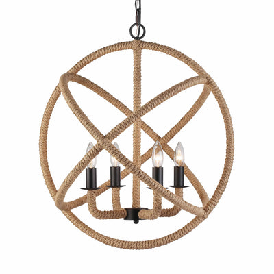 Marina 4-light Chandelier in Natural Black