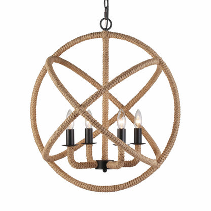 Marina 4-light Chandelier in Natural Black