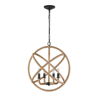 Marina 4-light Chandelier in Natural Black