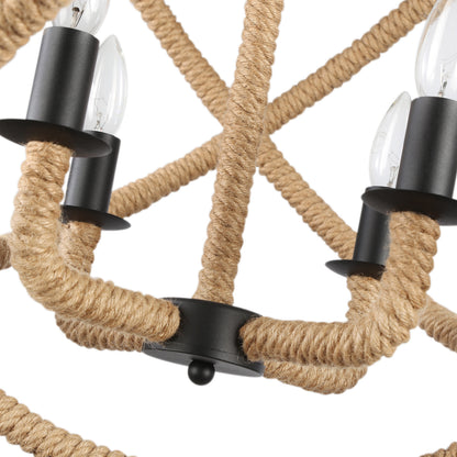 Marina 4-light Chandelier in Natural Black
