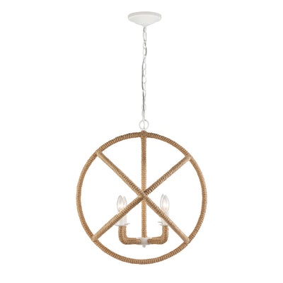 Marina 4-light Chandelier in Natural White, side view - Golden Lighting