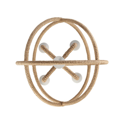 Marina 4-light Chandelier in Natural White, view from below - Golden Lighting