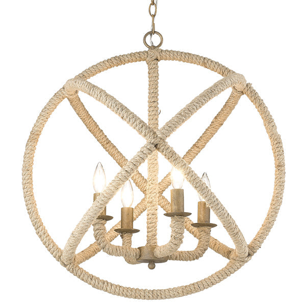 Marina 4-light Chandelier in Burnished Chestnut - - Golden Lighting