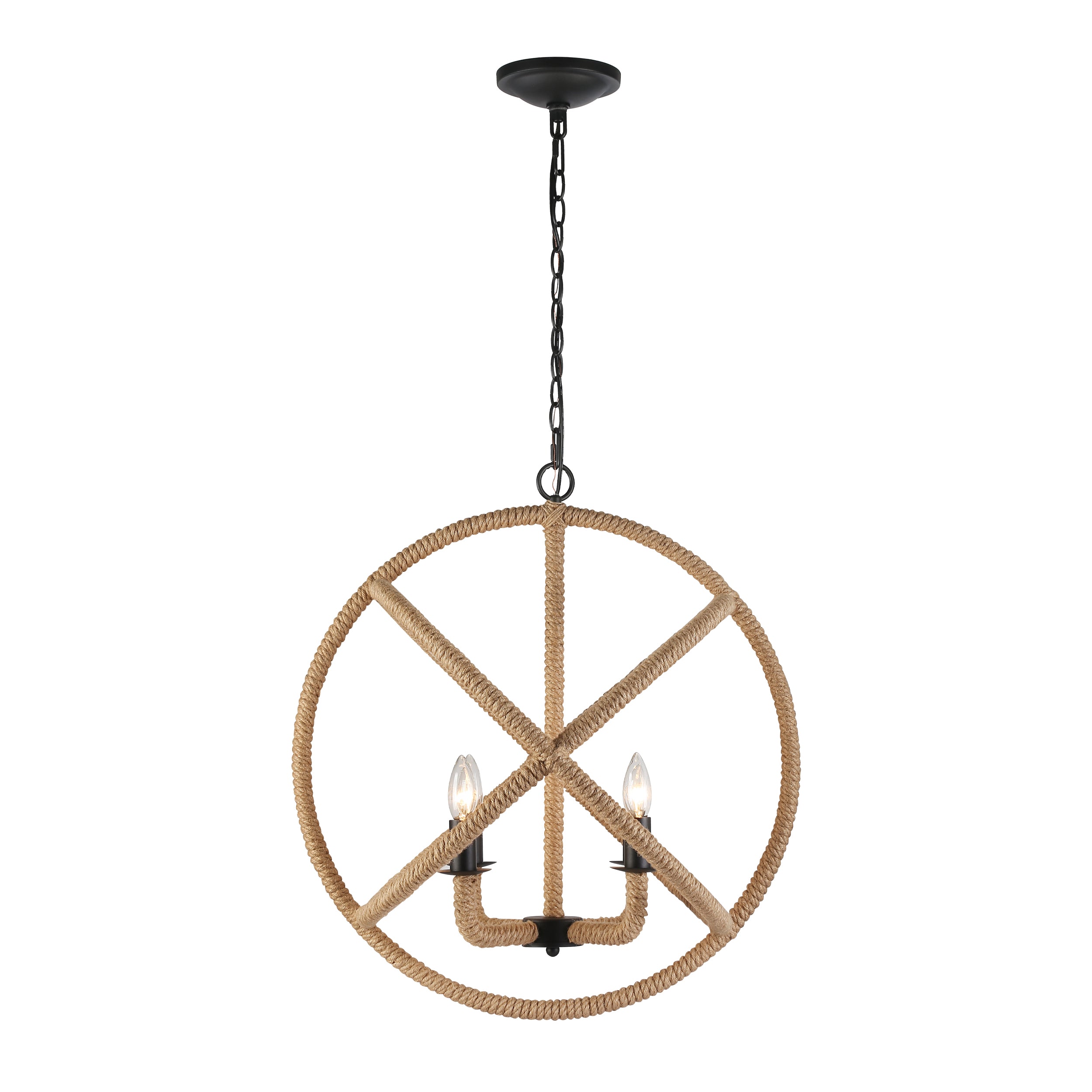 Marina 4-Light Chandelier in Natural Black - Natural Black / No Shade / NA - Golden Lighting