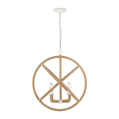 Marina 4-Light Chandelier in Natural White - Natural White / No Shade / NA - Golden Lighting