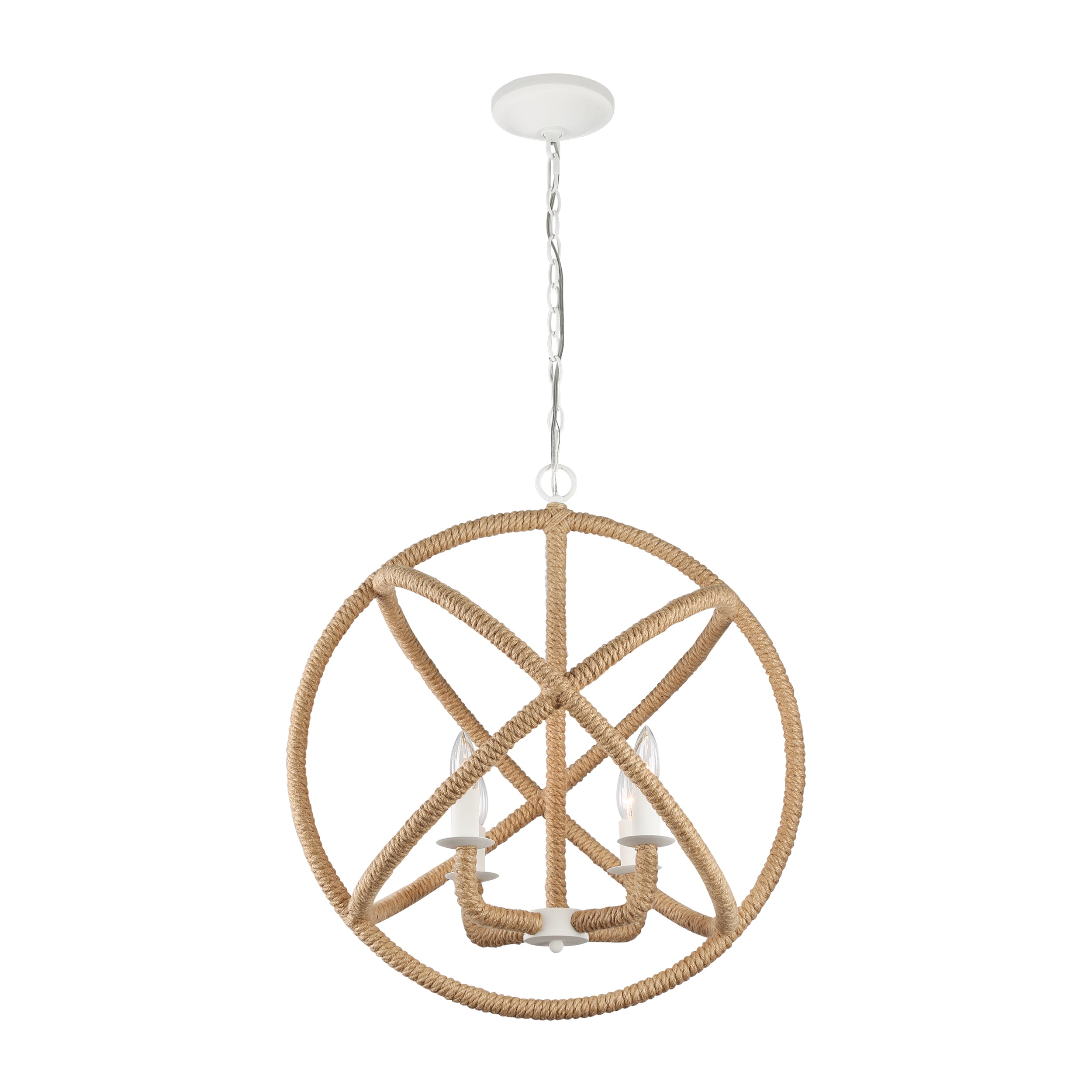 Marina 4-Light Chandelier in Natural White - - Golden Lighting