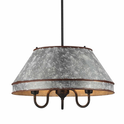 Jasper 3-light Pendant in Antique Black Iron - - Golden Lighting