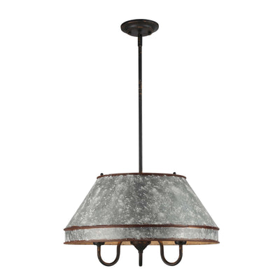 Jasper 3-light Pendant in Antique Black Iron - - Golden Lighting