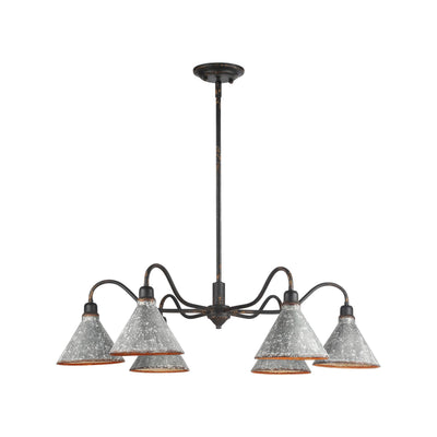 Jasper 6-light Chandelier in Antique Black Iron - - Golden Lighting