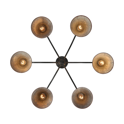 Jasper 6-light Chandelier in Antique Black Iron - - Golden Lighting