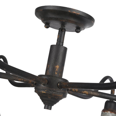 Jasper 6-light Semi-Flush Mount in Antique Black Iron - - Golden Lighting