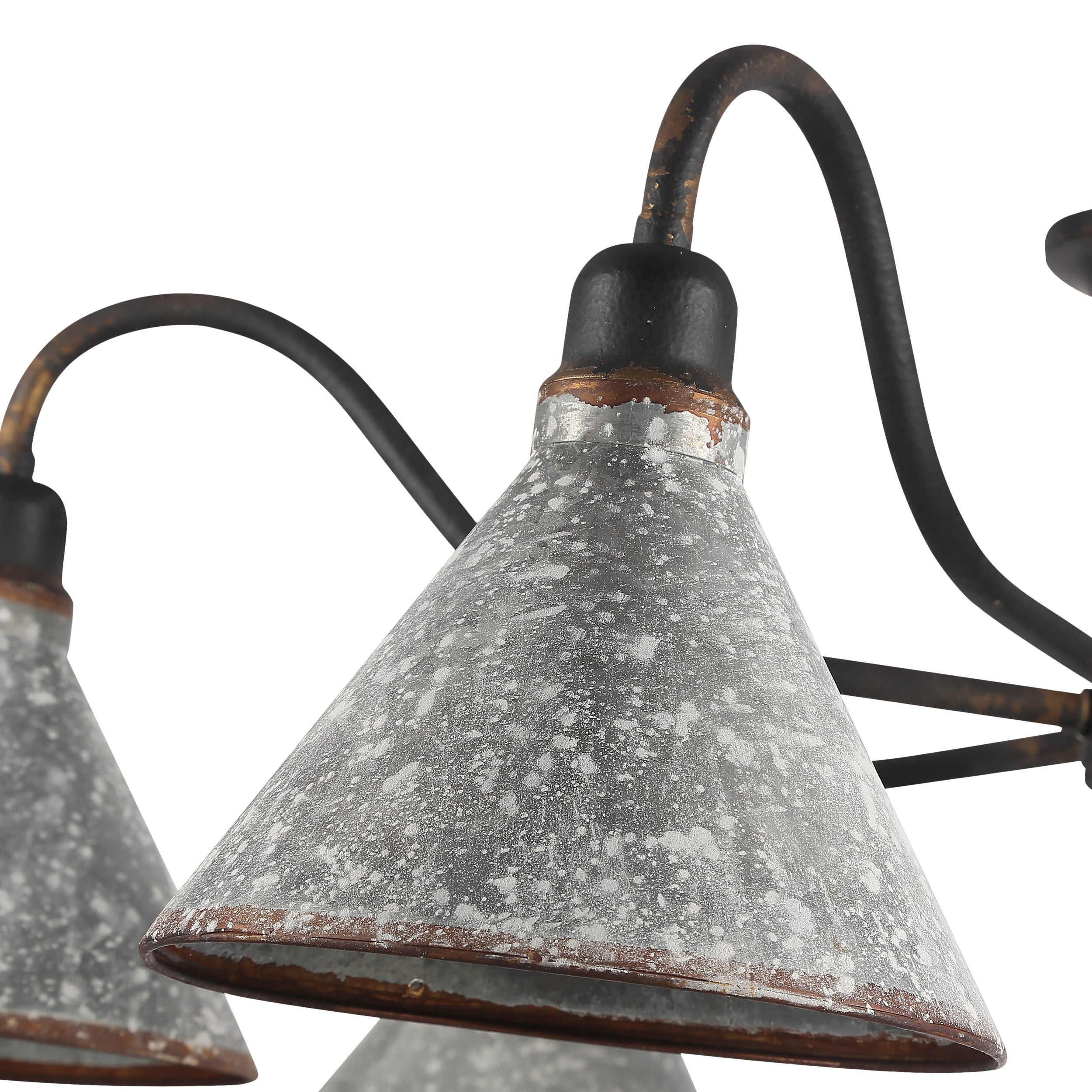 Jasper 6-light Semi-Flush Mount in Antique Black Iron - - Golden Lighting