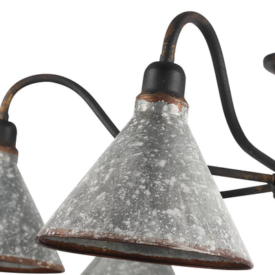 Jasper 6-light Semi-Flush Mount in Antique Black Iron - - Golden Lighting
