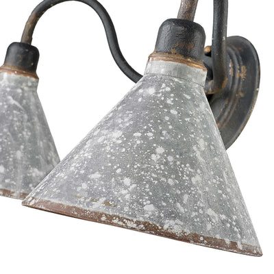 Jasper 2-light Vanity in Antique Black Iron - - Golden Lighting