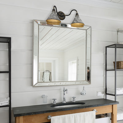 Jasper 2-light Vanity in Antique Black Iron - - Golden Lighting