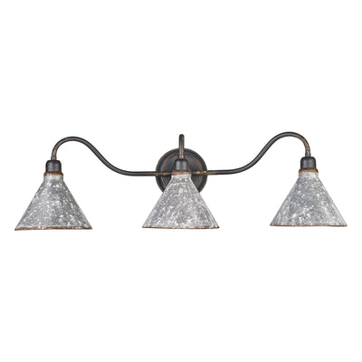 Jasper 3-light Vanity in Antique Black Iron - - Golden Lighting