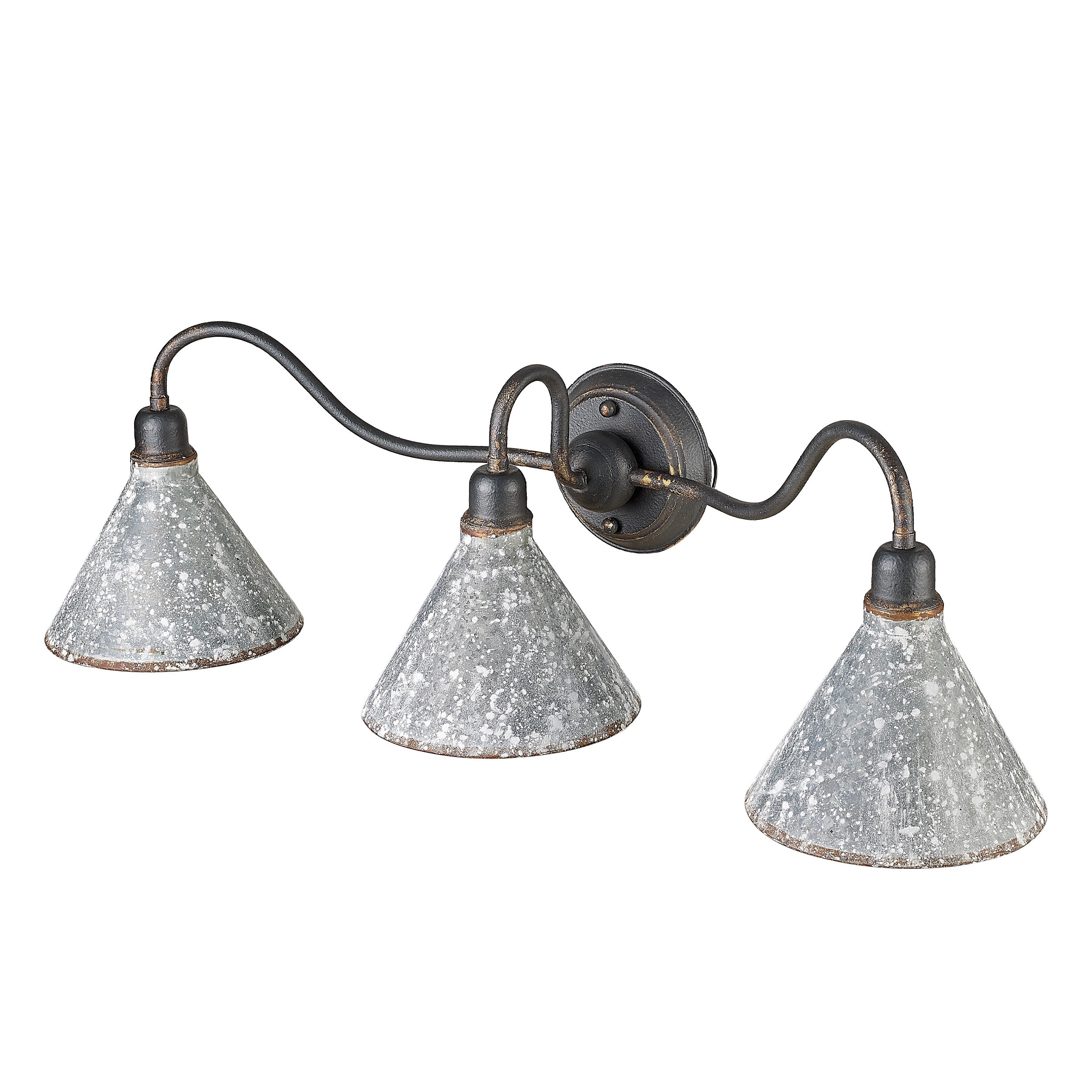 Jasper 3-light Vanity in Antique Black Iron - - Golden Lighting