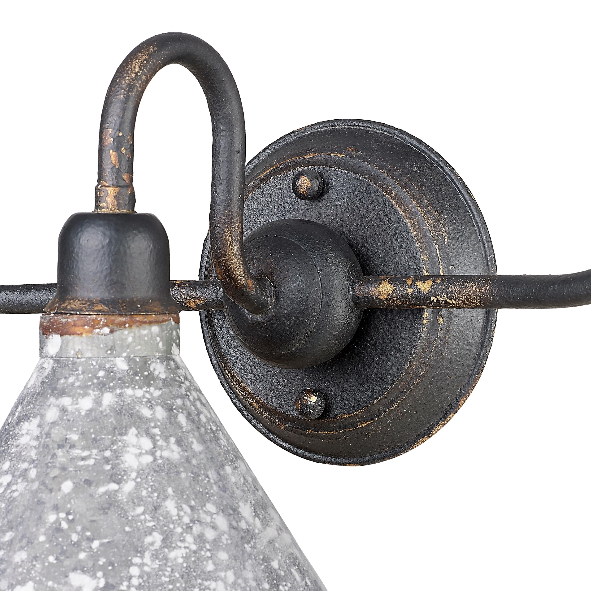 Jasper 3-light Vanity in Antique Black Iron - - Golden Lighting