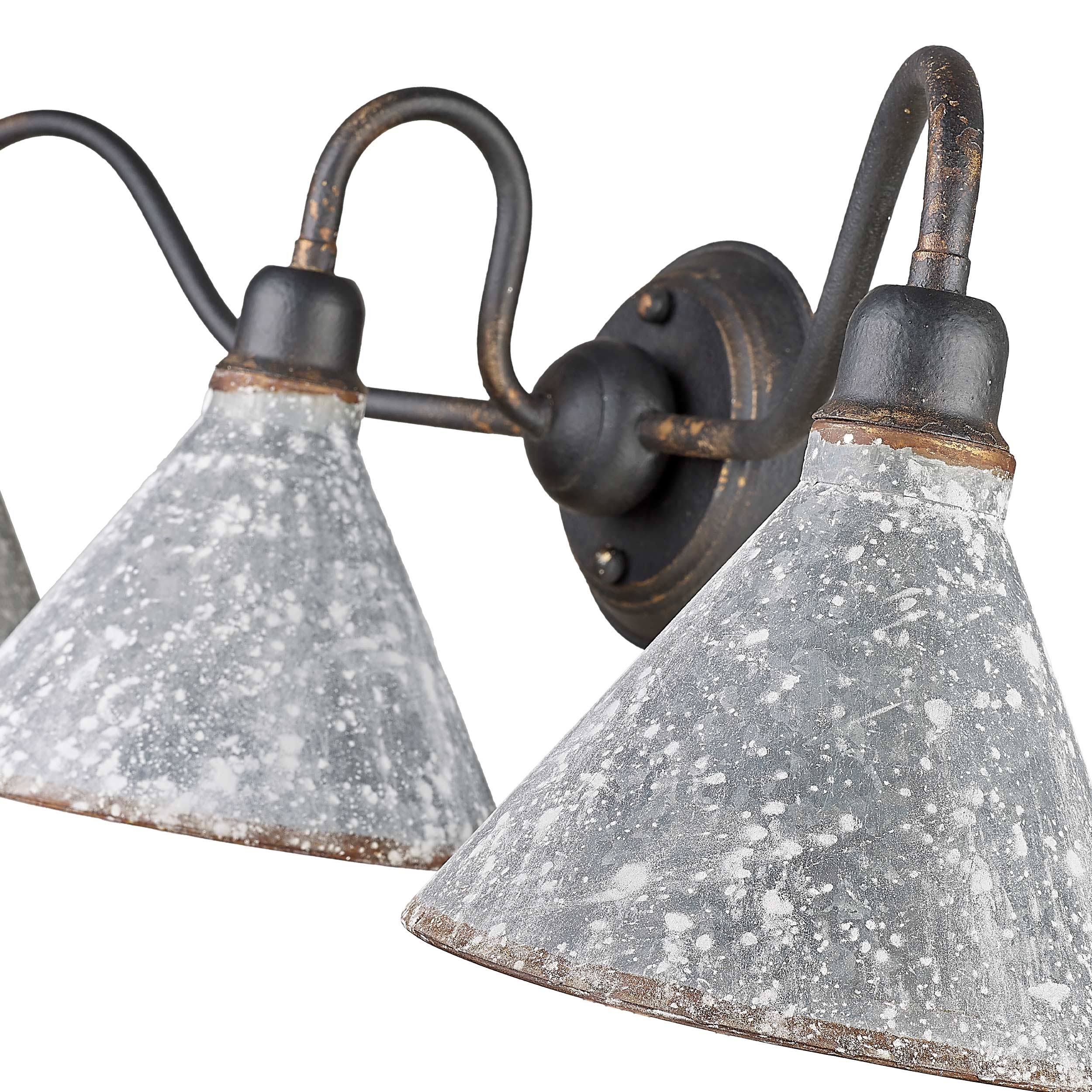 Jasper 3-light Vanity in Antique Black Iron - - Golden Lighting