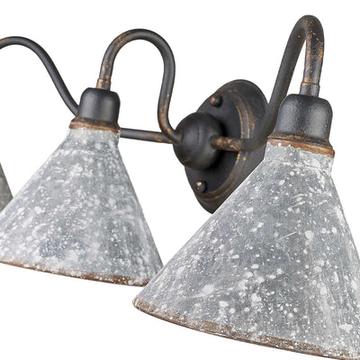 Jasper 3-light Vanity in Antique Black Iron - - Golden Lighting
