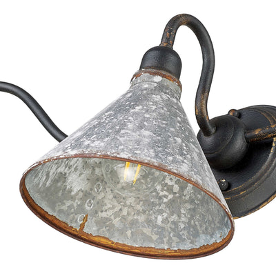 Jasper 3-light Vanity in Antique Black Iron - - Golden Lighting