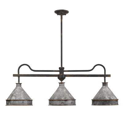 Jasper 3-light Island Light in Antique Black Iron - - Golden Lighting