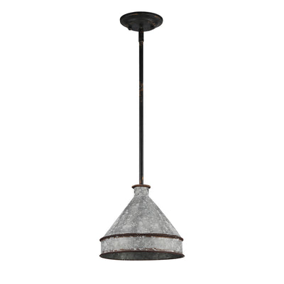 Jasper 1-light Pendant in Antique Black Iron - - Golden Lighting