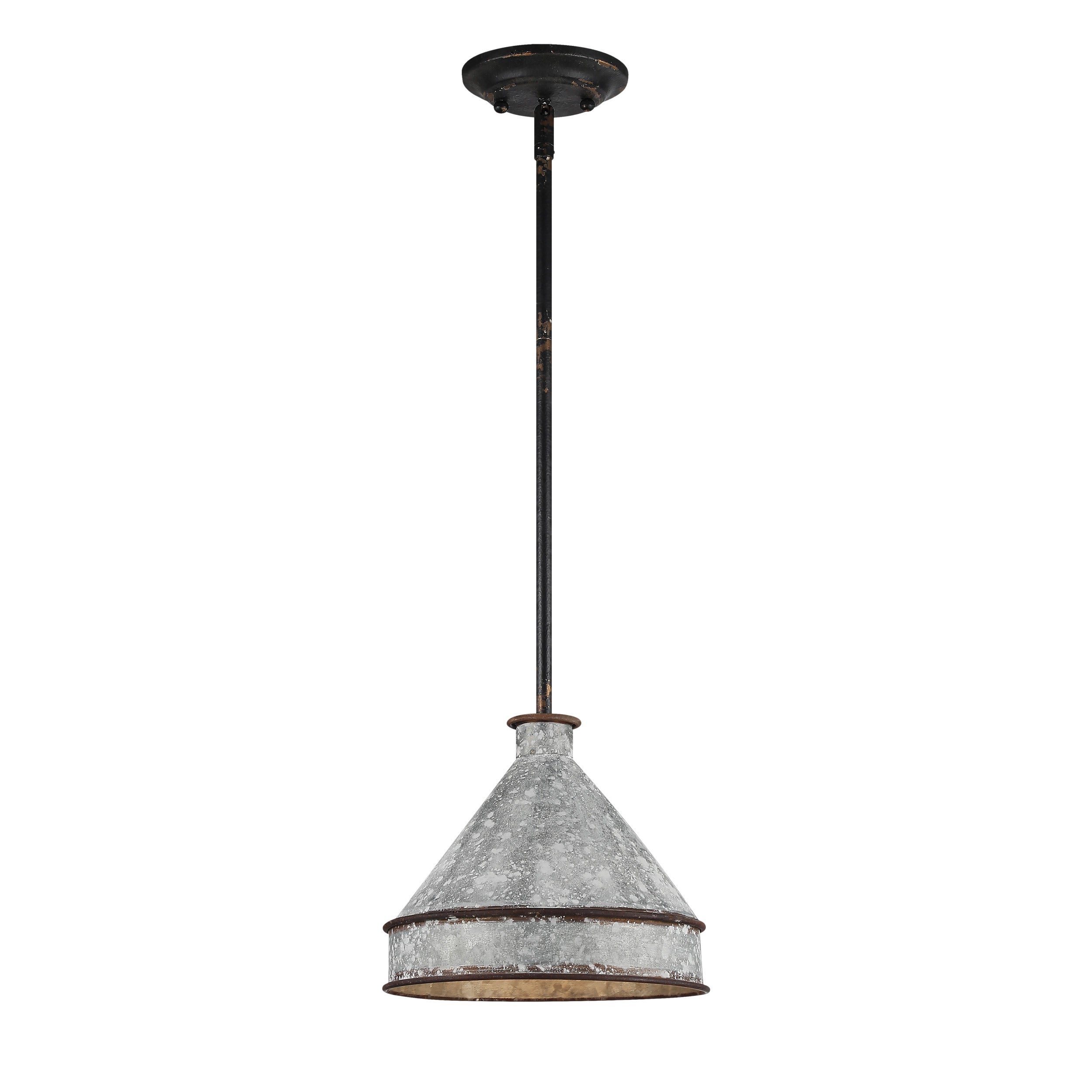 Jasper 1-light Pendant in Antique Black Iron - - Golden Lighting