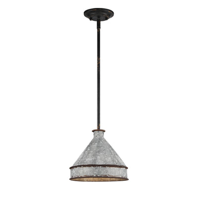 Jasper 1-light Pendant in Antique Black Iron - - Golden Lighting