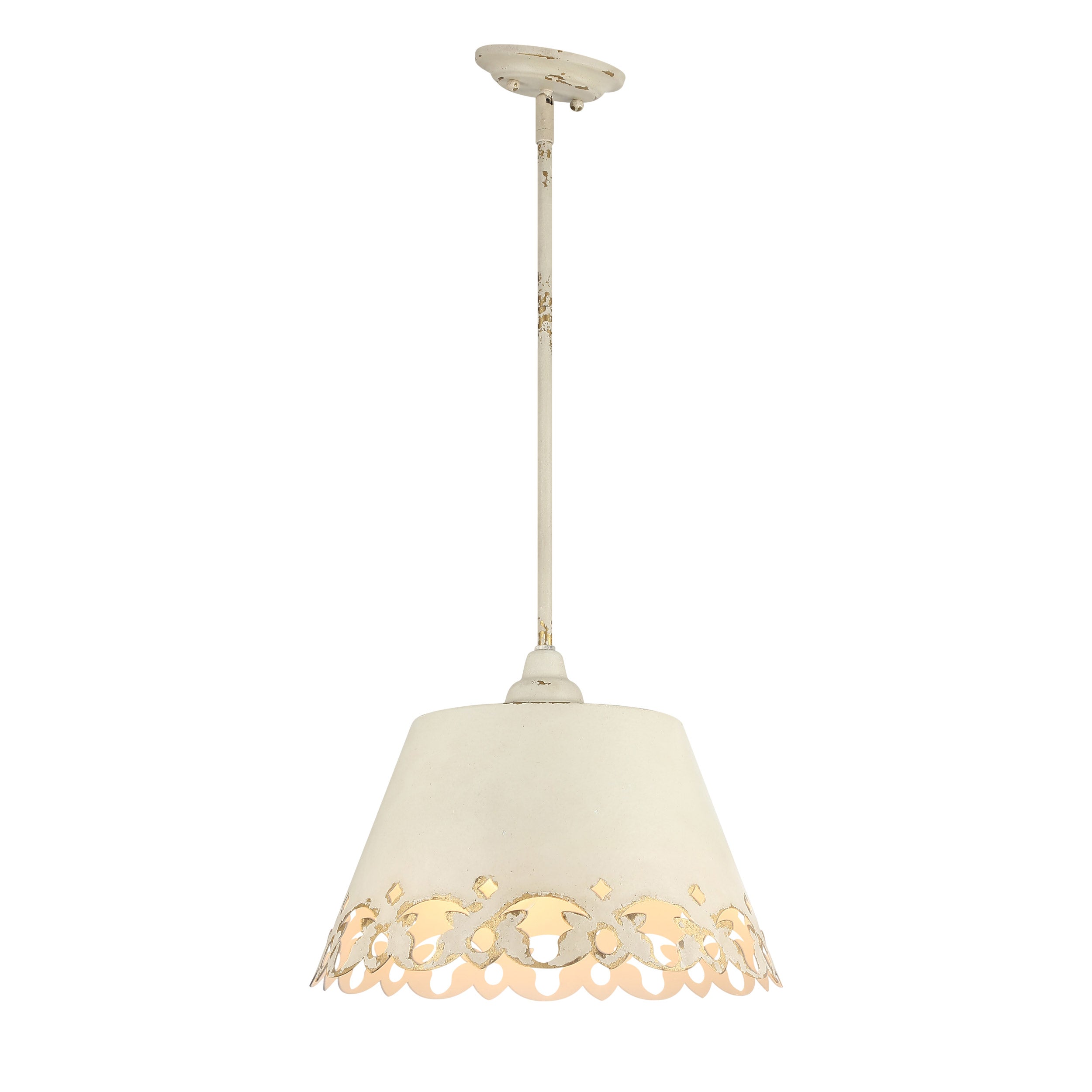 Eloise 3-Light Pendant in Antique Ivory - Antique Ivory / Antique Ivory / Beige - Golden Lighting