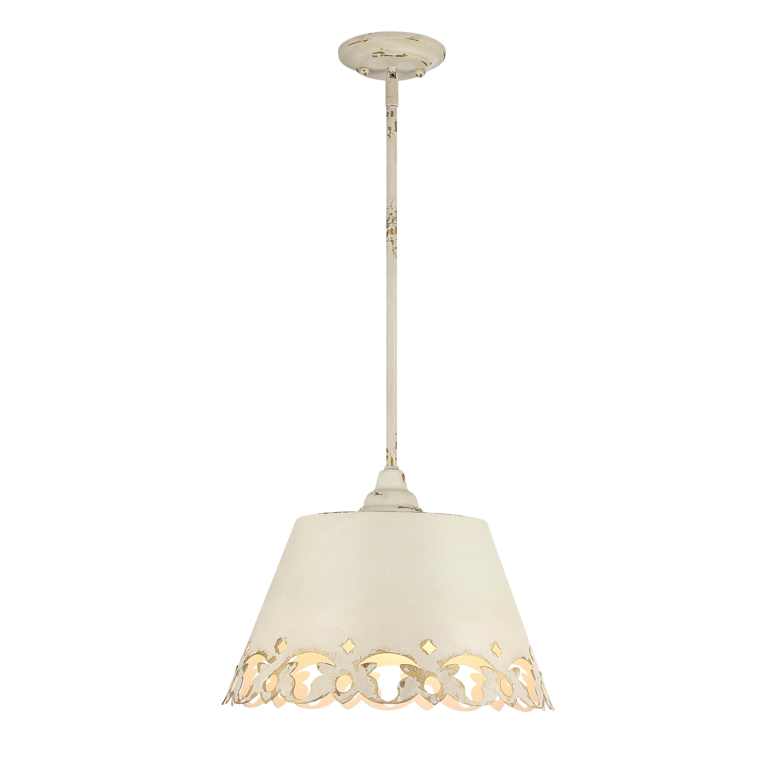 Eloise 3-Light Pendant in Antique Ivory - - Golden Lighting