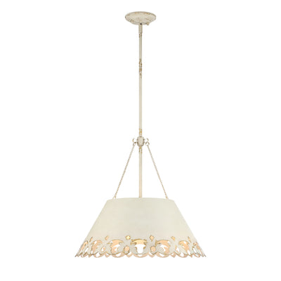 Eloise 5-light Pendant in Antique Ivory, alternate view - Golden Lighting