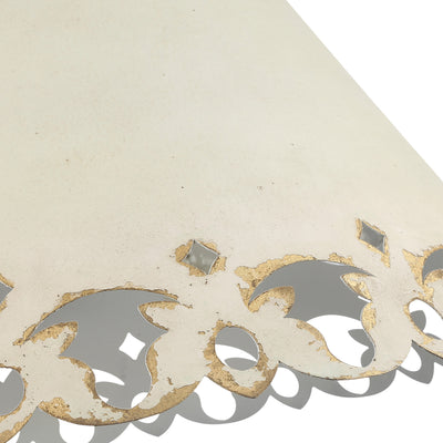 Eloise 5-light Pendant in Antique Ivory, shade and glass close-up - Golden Lighting