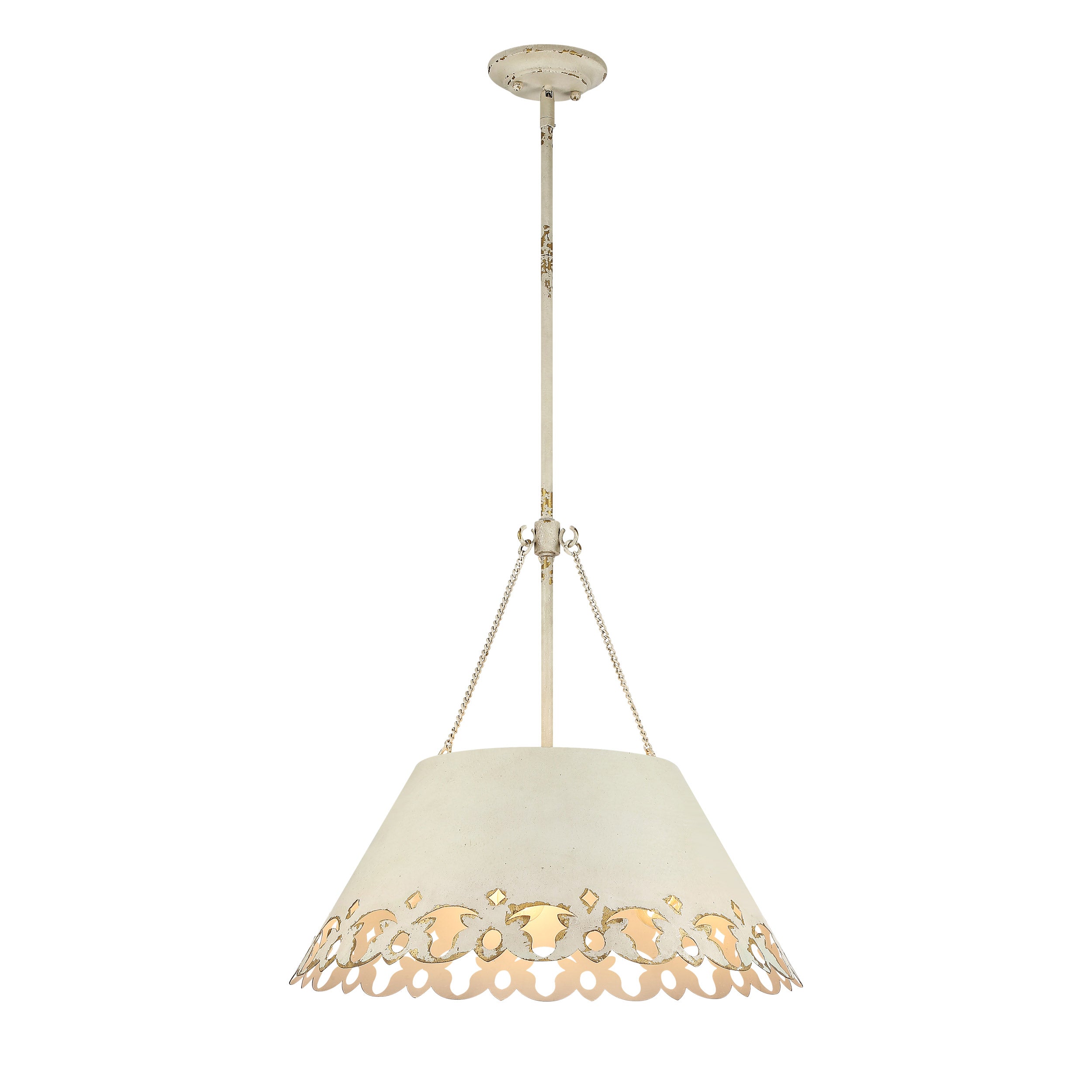 Eloise 5-Light Pendant in Antique Ivory - Antique Ivory / Antique Ivory / Beige - Golden Lighting