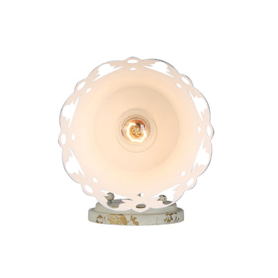 Eloise 1-light Vanity in Antique Ivory, view from below - Golden Lighting