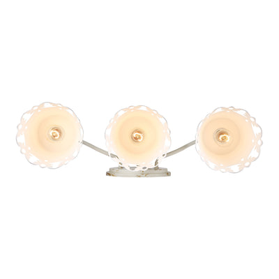 Eloise 3-light Vanity in Antique Ivory, view from below - Golden Lighting