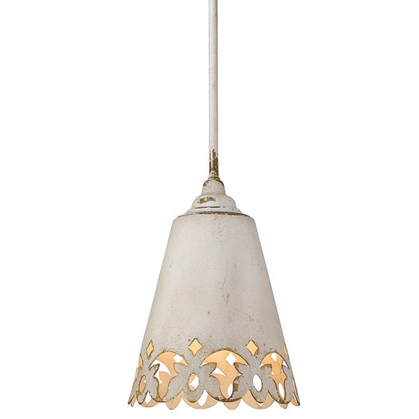 Eloise 1-light Pendant in Antique Ivory - - Golden Lighting