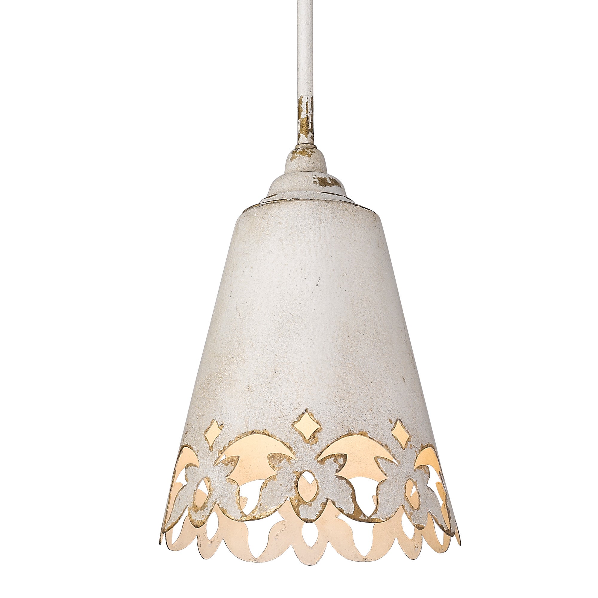 Eloise Small Pendant in Antique Ivory - - Golden Lighting