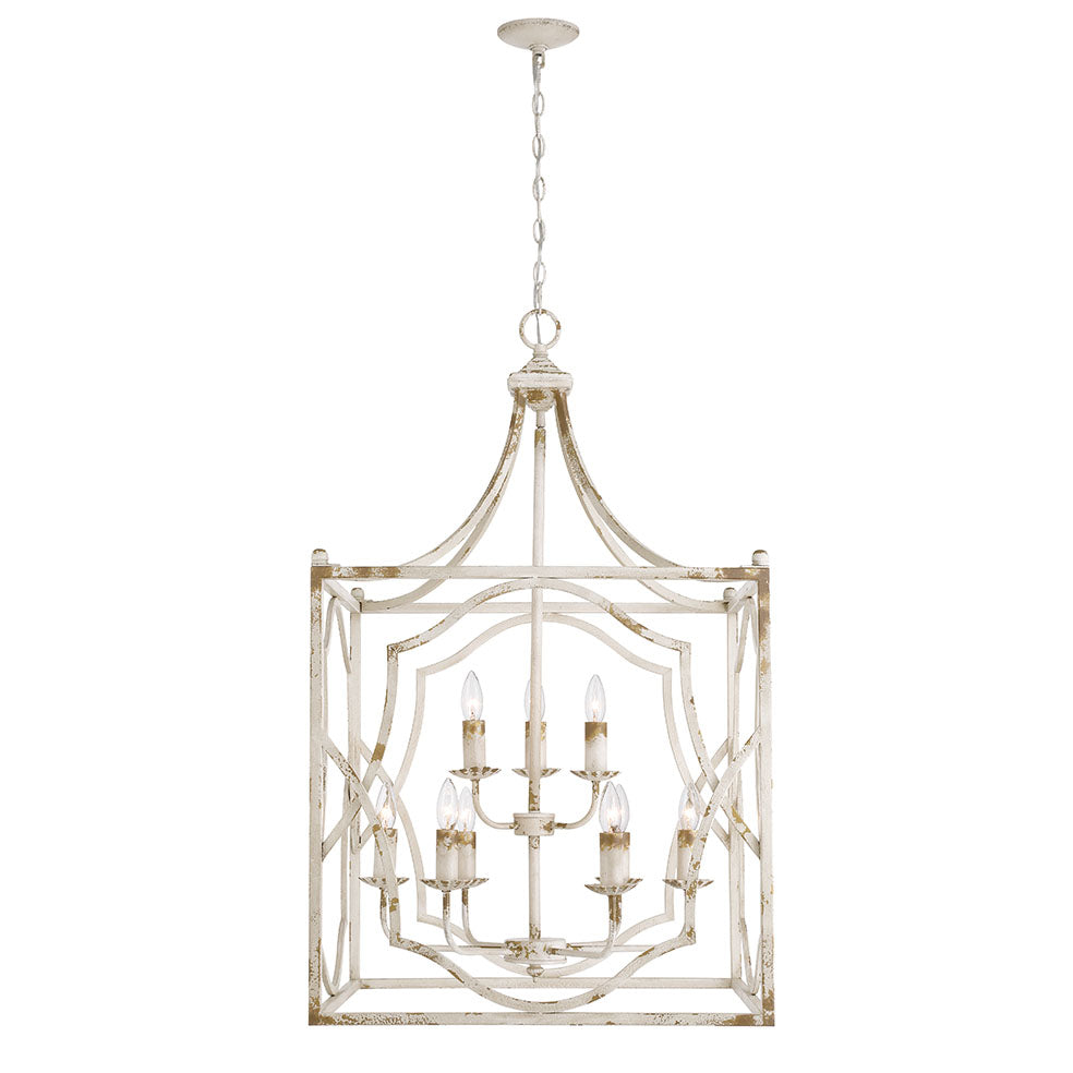 Golden Lighting Laurent 9-light Pendant in Antique Ivory - - Golden Lighting