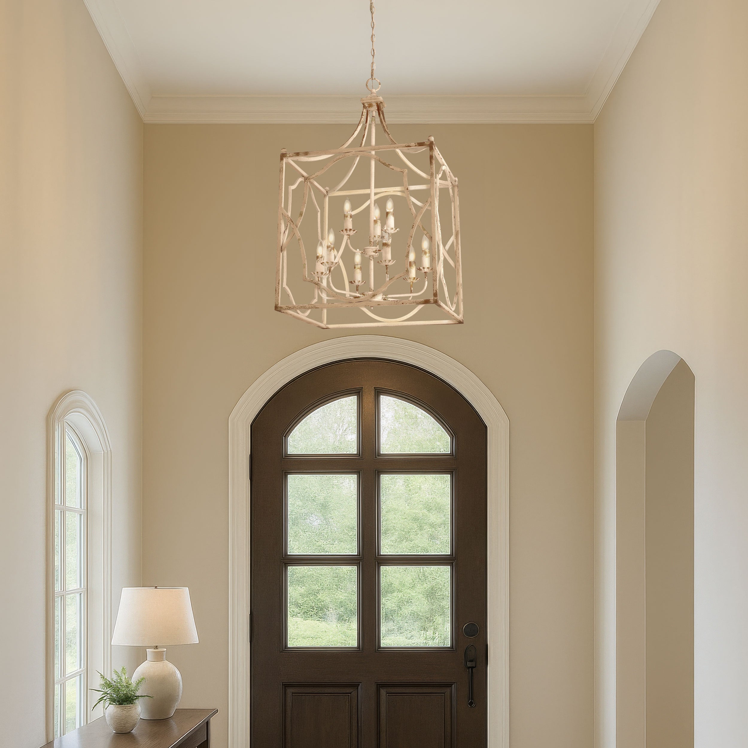 Golden Lighting Laurent 9-light Pendant in Antique Ivory - - Golden Lighting