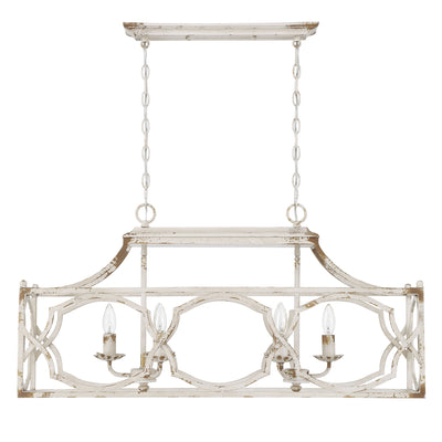 Laurent 6-light Island Light in Antique Ivory - Golden Lighting