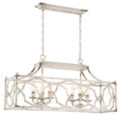 Laurent 6-light Island Light in Antique Ivory - Golden Lighting
