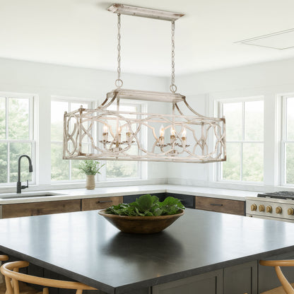 Laurent 6-light Island Light in Antique Ivory