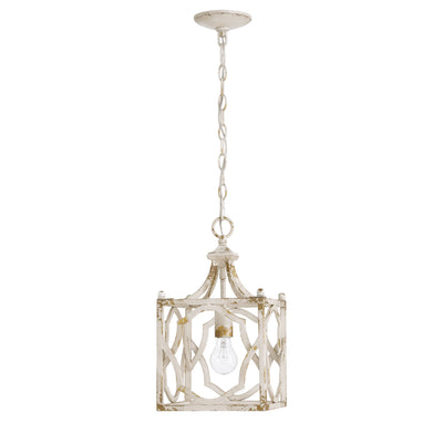Golden Lighting Laurent 1-Light Pendant in Antique Ivory - - Golden Lighting