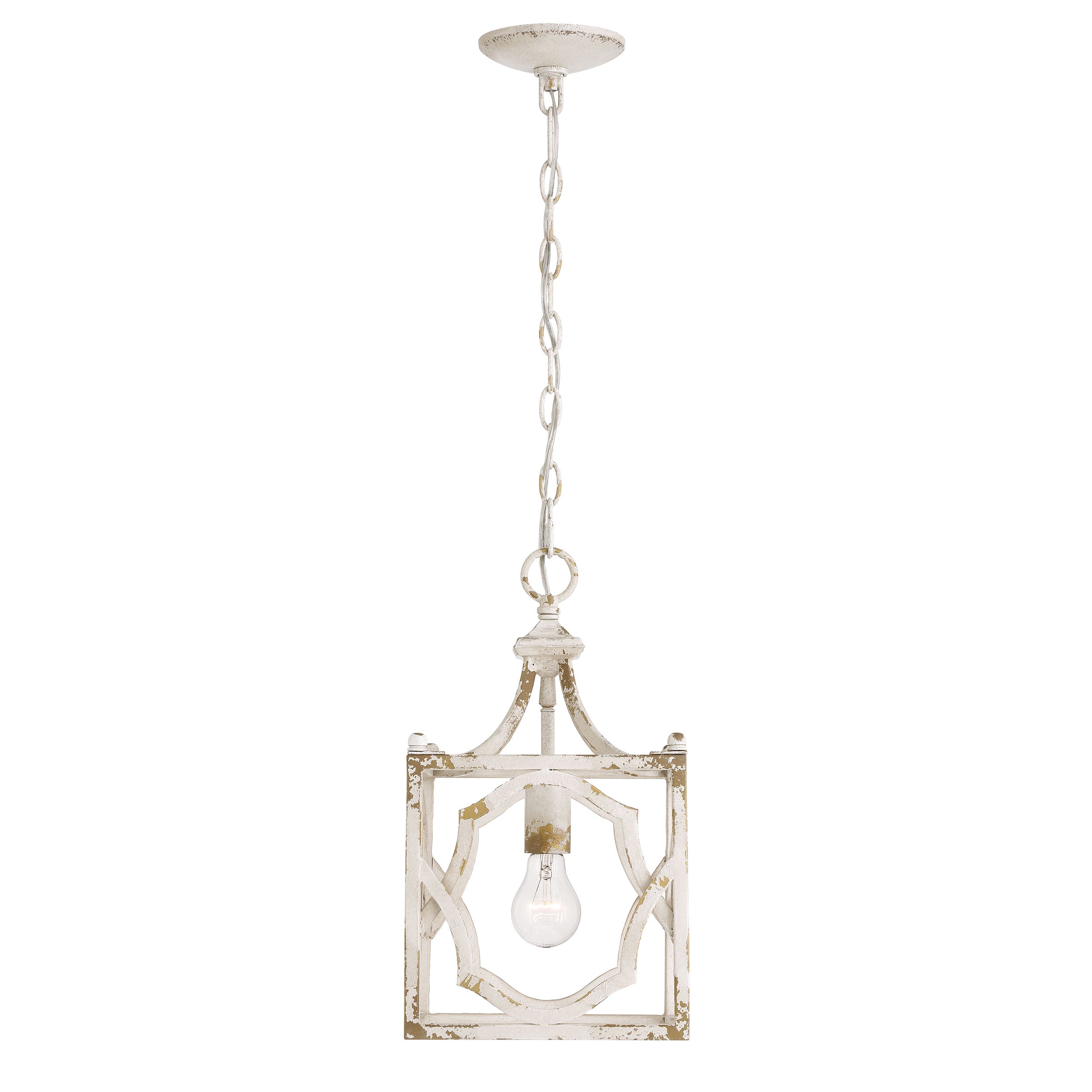 Golden Lighting Laurent 1-Light Pendant in Antique Ivory - - Golden Lighting