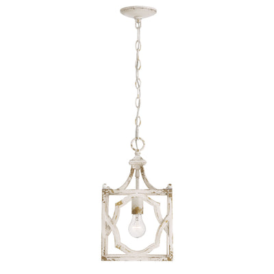 Golden Lighting Laurent 1-Light Pendant in Antique Ivory - - Golden Lighting