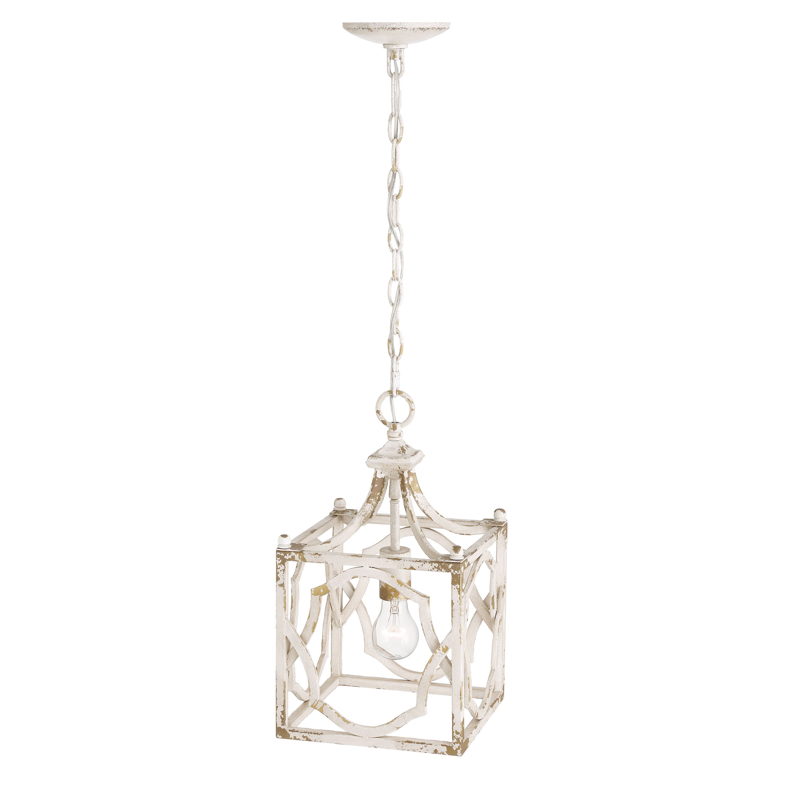 Golden Lighting Laurent 1-Light Pendant in Antique Ivory - - Golden Lighting