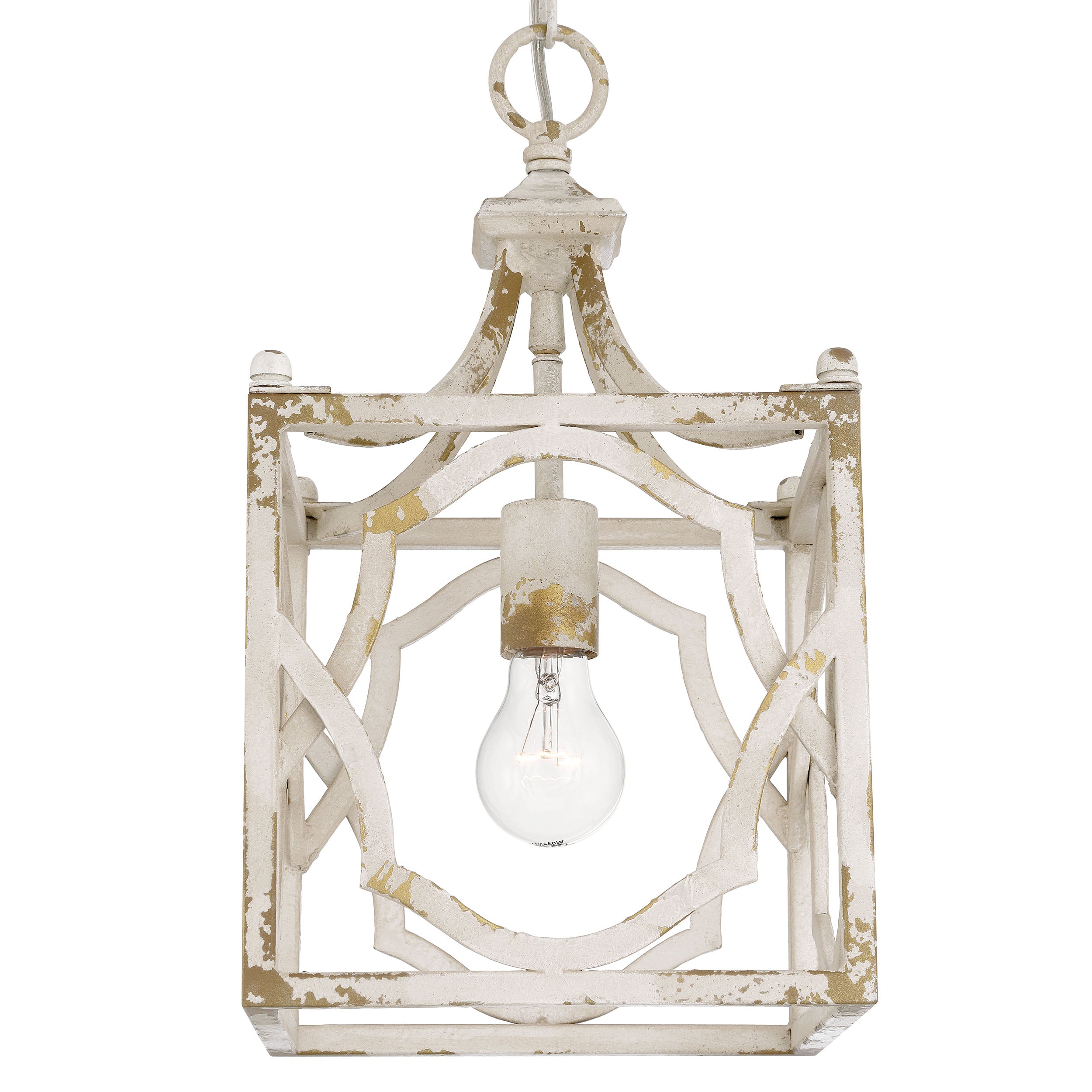 Golden Lighting Laurent 1-Light Pendant in Antique Ivory - - Golden Lighting